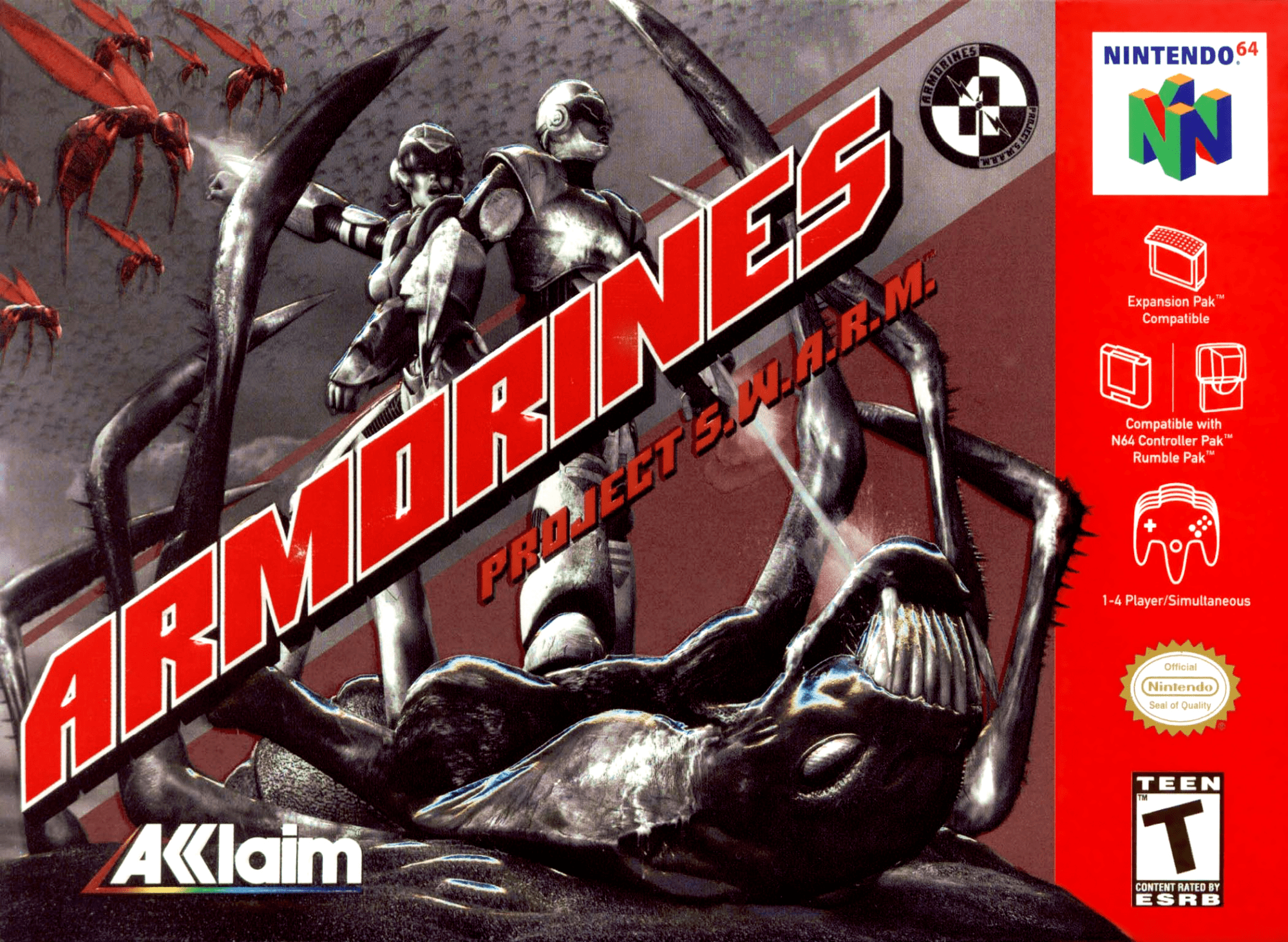 Armorines Project SWARM box art for Nintendo 64